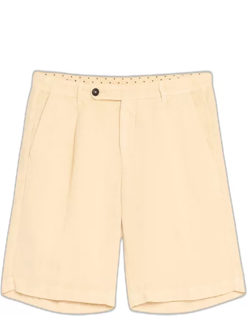 Men's Linen Pleated Bermuda Short