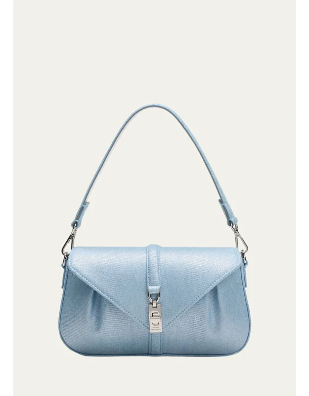 Milan Metallic Denim Shoulder Bag