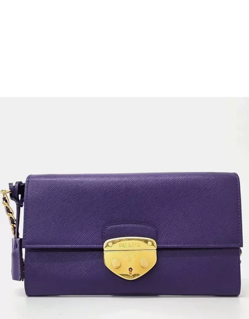 Prada Purple Saffiano Leather Mini Crossbody Bag