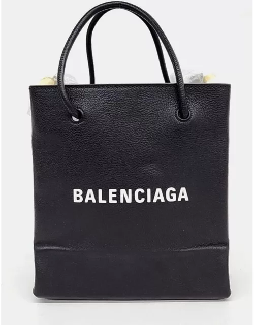 Balenciaga Black Leather XXS Shopping Tote Bag