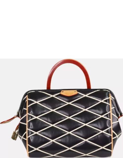 Louis Vuitton Black Leather Malletage Doc BB Top Handle Bag