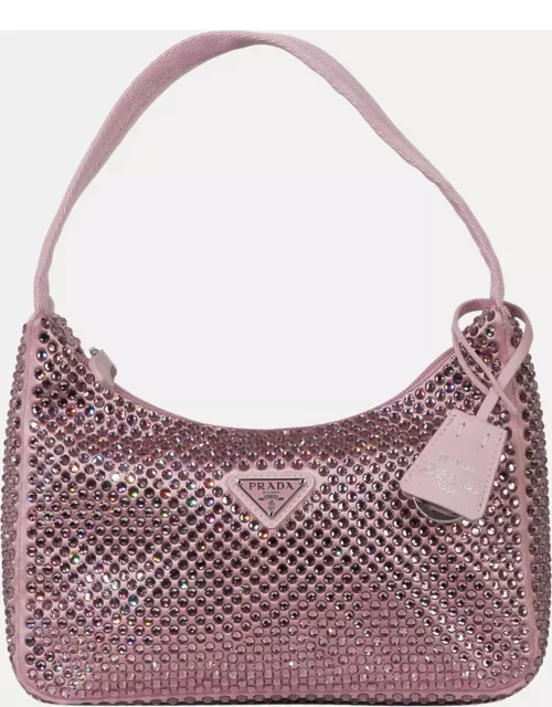 Prada Pink Satin Crystal Re-Edition 2000 Mini Bag