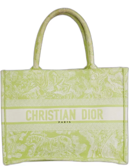 Dior Green Toile de Jouy Canvas Medium Book Tote Bag