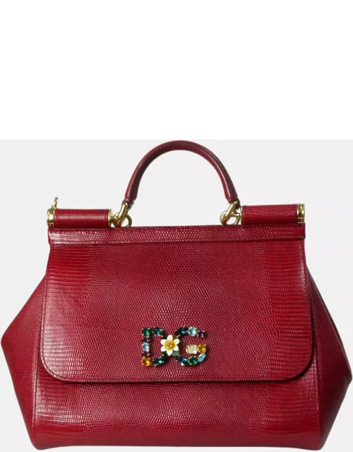 Dolce & Gabbana Red Leather Sicily bag