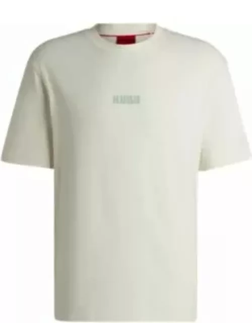 Relaxed-fit T-shirt in cotton with large rear logos- White Men's T-Shirt
