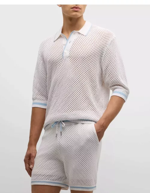 Men's Zane Crochet Polo Shirt