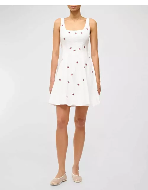 Wells Ladybug Print Cotton Poplin Sleeveless Mini Dres