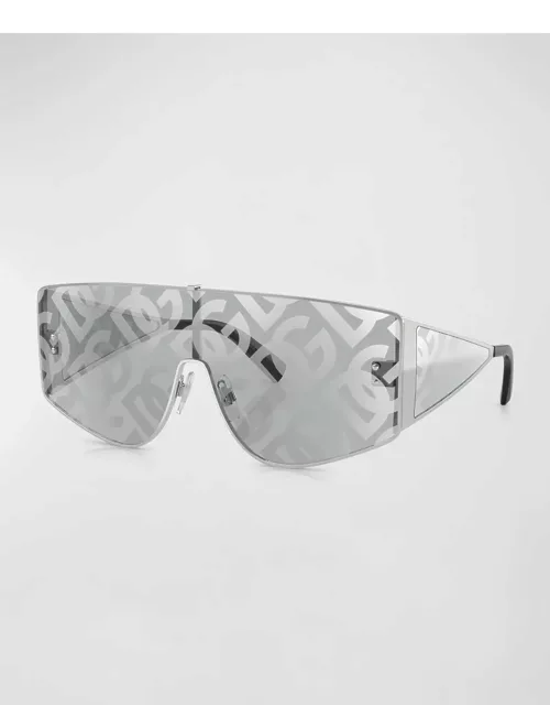 Men's dg2305 Monogram Metal Shield Sunglasse