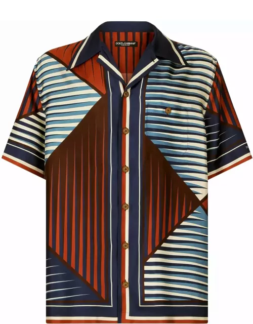 Dolce & Gabbana Silk Geometric Shirt