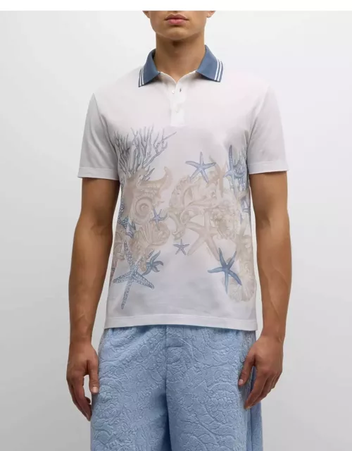 Men's Holiday-Print Pique Polo Shirt