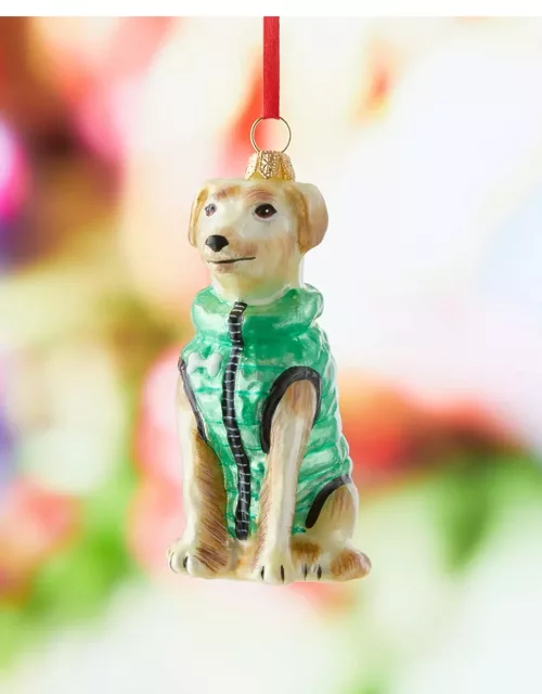 Yellow Lab in Puffer Coat Christmas Ornament