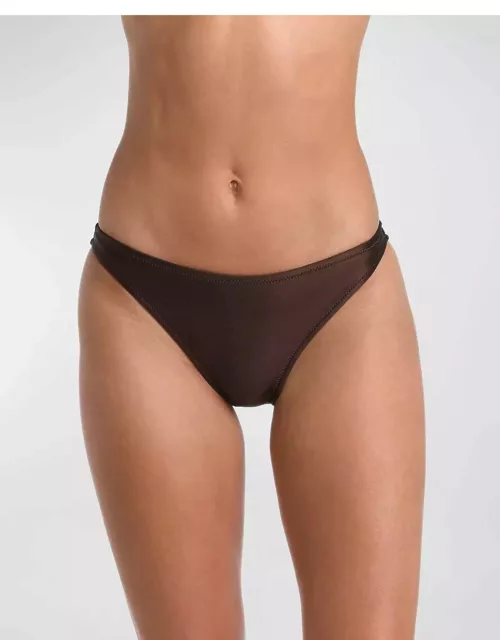 Jean Shimmer Scoop-Front Bikini Bottom
