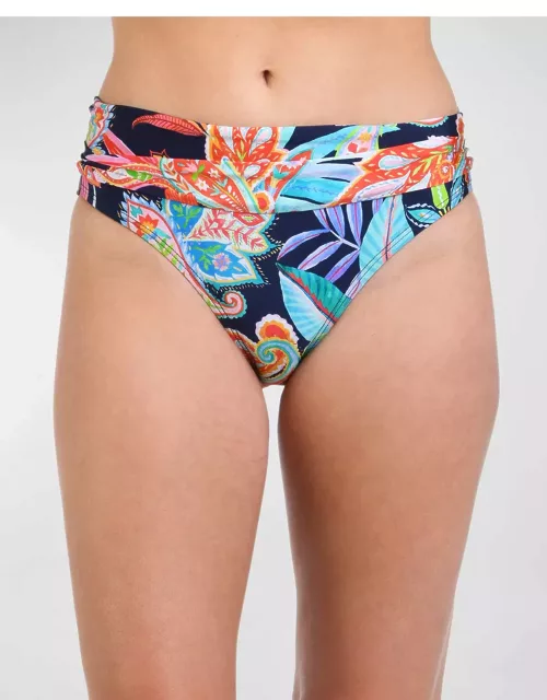 Tropidelic Paisley Shirred Bikini Bottom