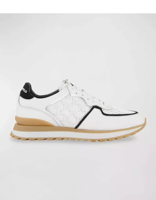 Men's Leather and Suede Logo Runner Sneaker
