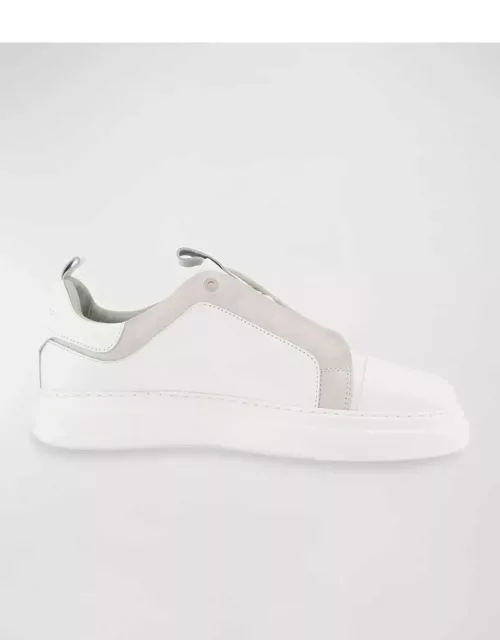 Men's Leather and Suede Karl Head Low-Top Sneaker