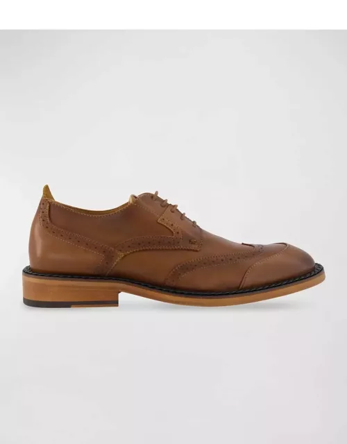 Men's Wingtip Brogue Leather Derby Shoe