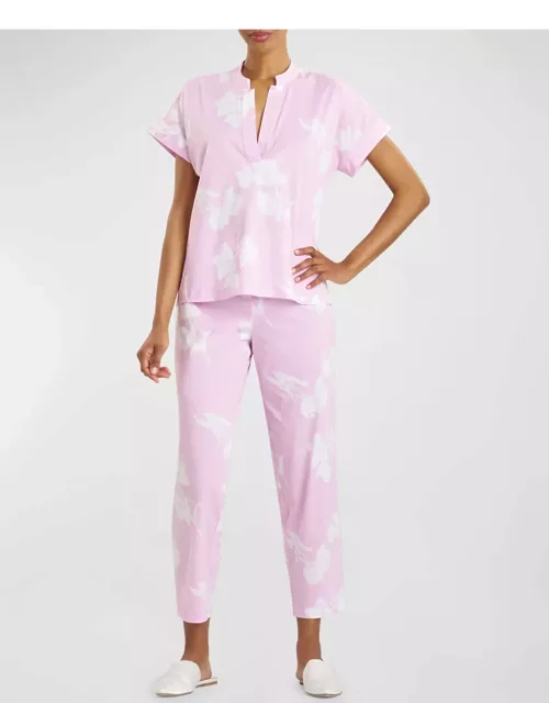 Hana Cropped Floral-Print Cotton Pajama Set