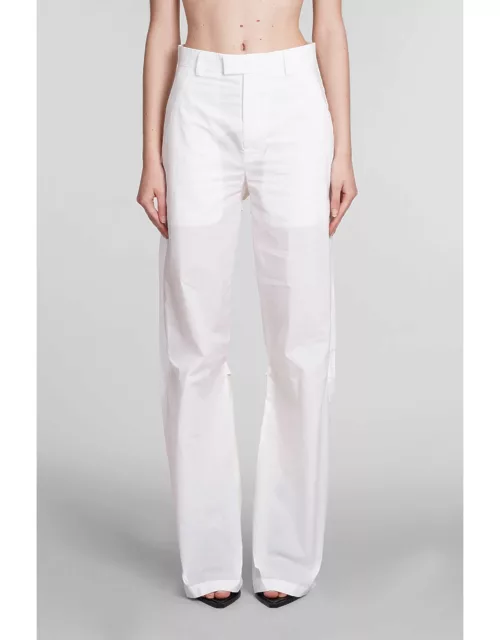 Ann Demeulemeester Pants In White Cotton And Silk