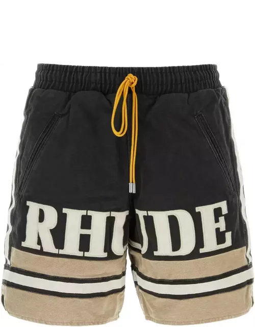 Rhude Dark Grey Cotton Bermuda Short