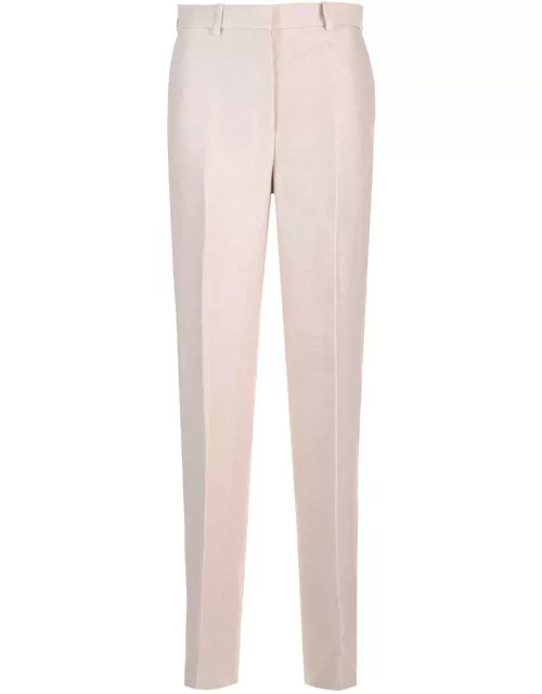 Theory High-waisted Trousers In Linen Twil