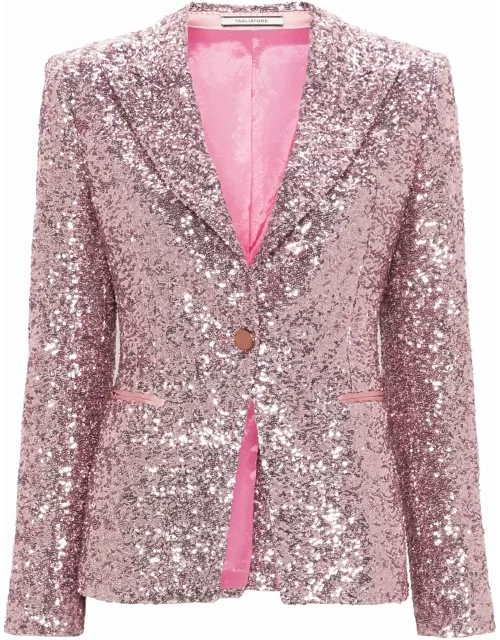 Tagliatore Pink Sequin Design Blazer