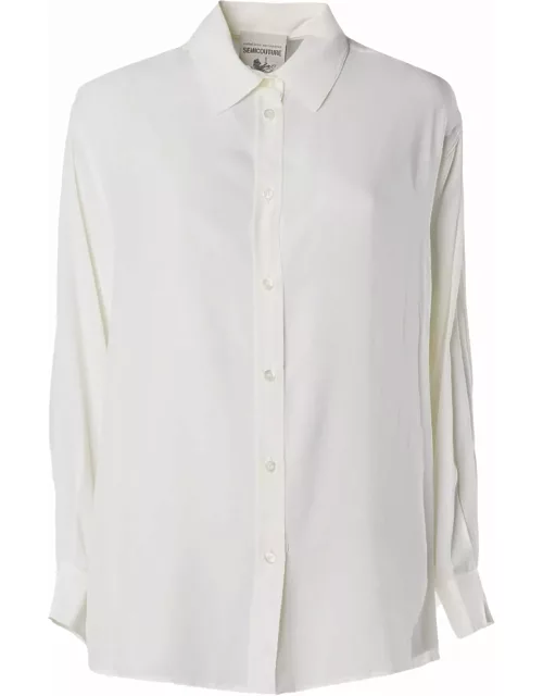 SEMICOUTURE Cream Silk Crepe Shirt