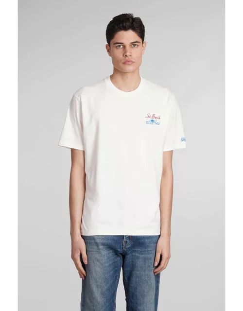 MC2 Saint Barth Tshirt Man T-shirt In Beige Cotton