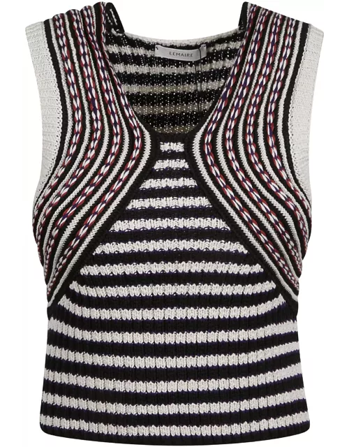 Lemaire Striped Knitted Sleeveless Sweater