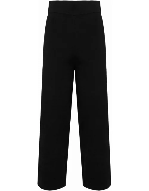 Alpha Studio Garconne-style Pants In Black Viscose Knit