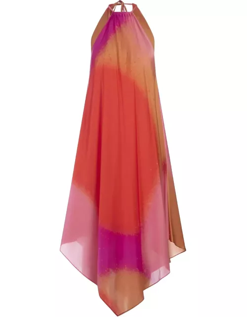 Gianluca Capannolo Multicolour Silk Asymmetrical Sleeveless Dres