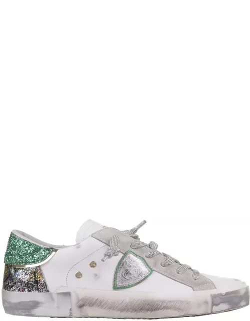 Philippe Model Prsx Low Sneakers - White And Green