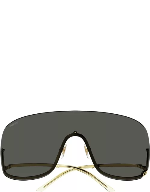 Gucci Eyewear Gg1560s Linea Fashion 001 Gold Grey Sunglasse