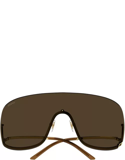 Gucci Eyewear Gg1560s Linea Fashion 002 Gold Brown Sunglasse