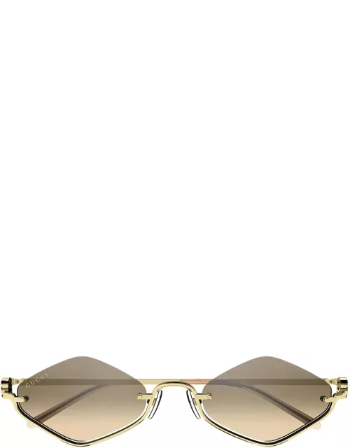 Gucci Eyewear Gg1604s Linea Gg Logo 003 Gold Orange Sunglasse