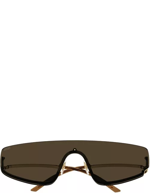 Gucci Eyewear Gg1561s Linea Fashion 002 Gold Brown Sunglasse