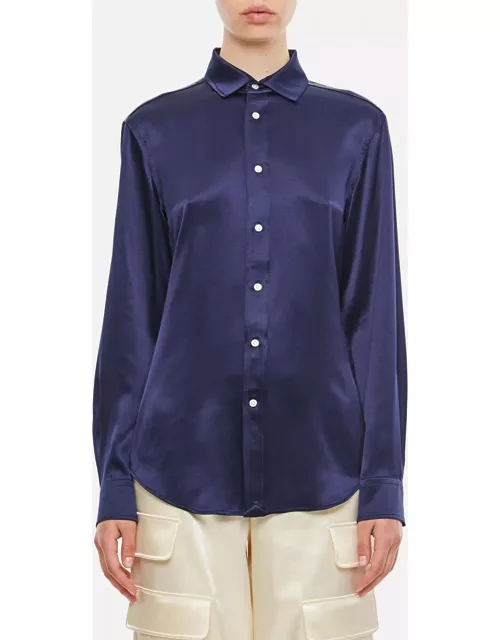 Polo Ralph Lauren Long Sleeve Button Front Silk Shirt