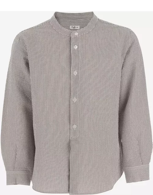 Il Gufo Stretch Cotton Shirt With Striped Pattern