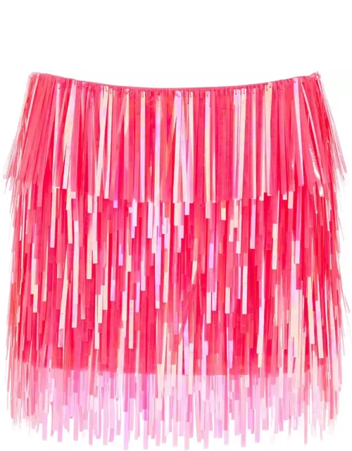 SportMax Fluo Pink Sequins Mini Skirt