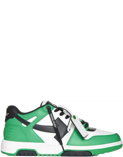 Off-White out Of Office Green Leather Sneaker