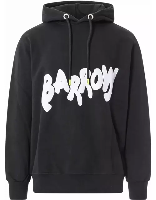 Barrow Black Hoodie With Contrast Lettering Logo