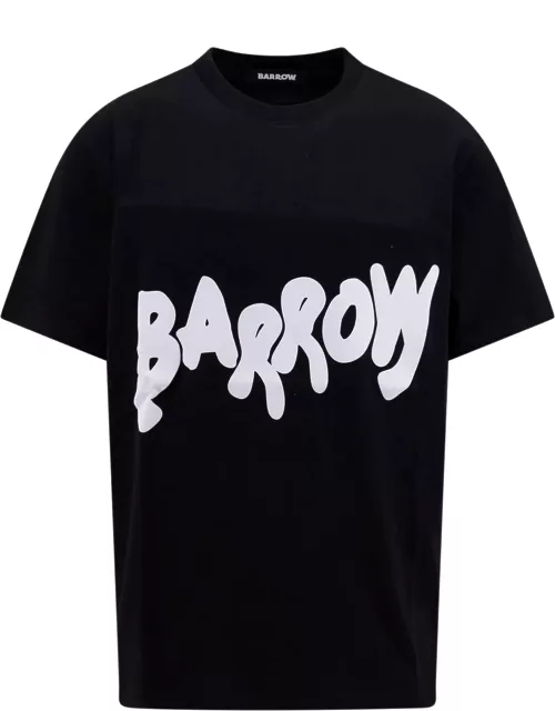Barrow Black T-shirt With Contrast Lettering Logo