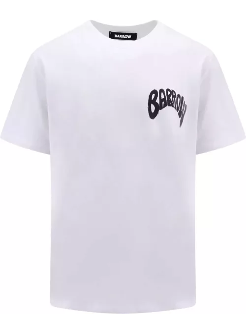 Barrow White T-shirt With Logo Print On Front And Back