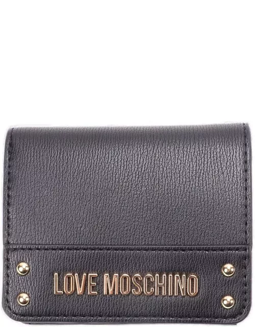 Moschino Logo-plaque Press-stud Fastened Bi-fold Wallet