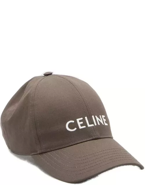 Celine Logo Embroidered Baseball Cap