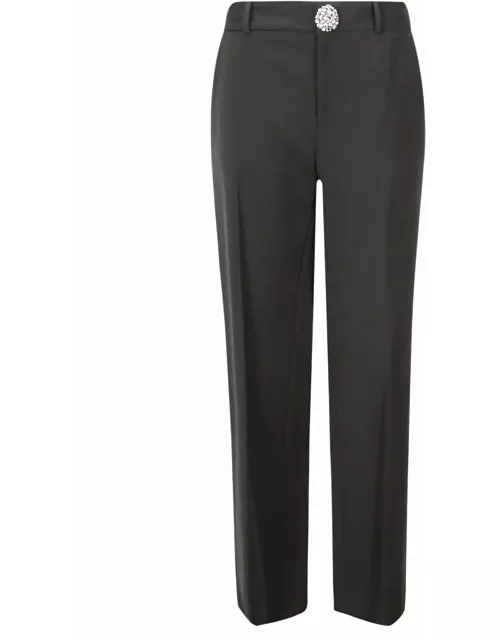 AREA Crystal Button Slit Trouser