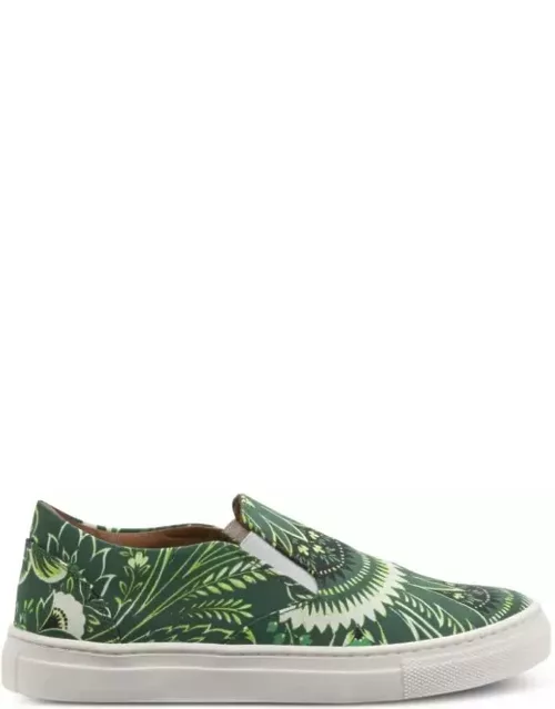 Etro Sneakers With Green Paisley Print