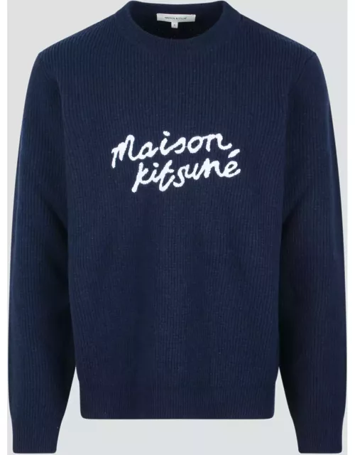 Maison Kitsuné Embroidered Logo Wool Jumper