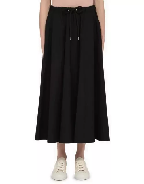 Black cotton maxi skirt