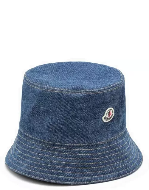 Blue denim hat with logo