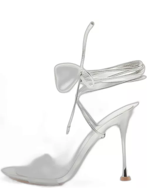Gianvito Rossi Transparent/Silver PVC and Leather Spice Sandal